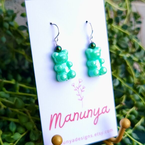 Adorable Handmade Gummy Bear Earrings - Picture 5 of 10